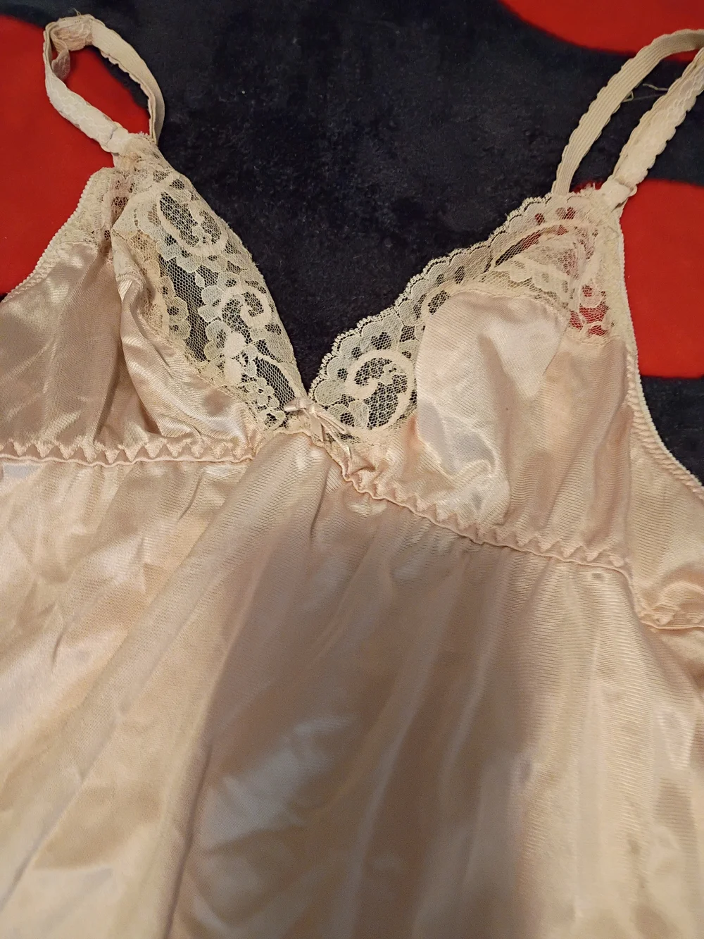 Lace-Trim Slip in Light Beige Dress - Picture 6 of 7